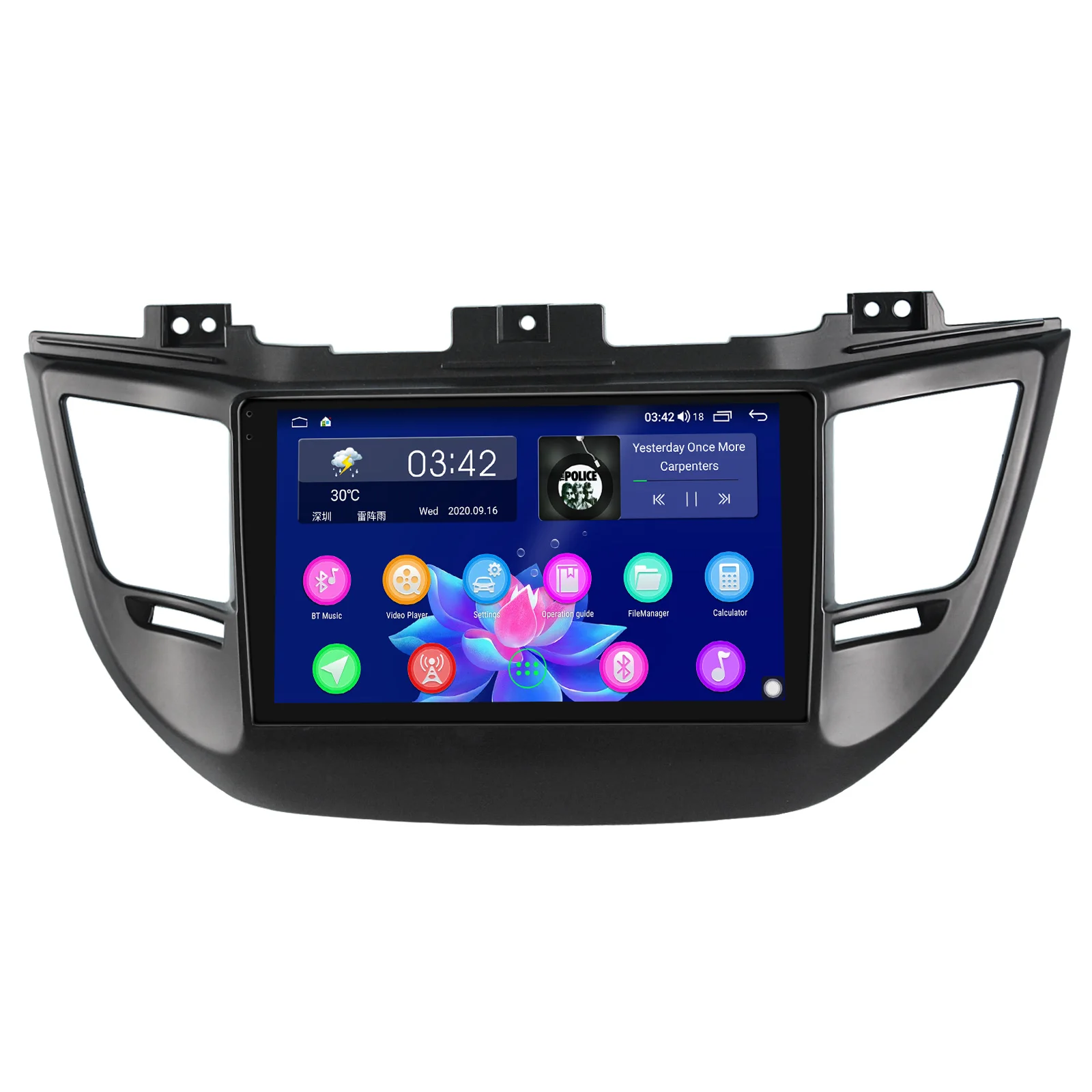 구매 1Din 자동차 라디오 안 드 로이드 10 9 Inch 4 + 64GB Autoradio GPS Wifi 자동차 멀티미디어 플레이어 무선 Carplay 현대 투 손 2016-2018