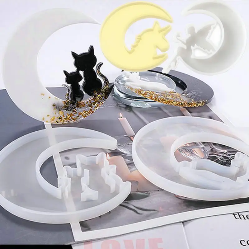 

Resin Moon Cat Unicorn Silicone Mold Handmade Jewlery Cabochons Accessories Mould DIY Resin Deer Charms Decoration