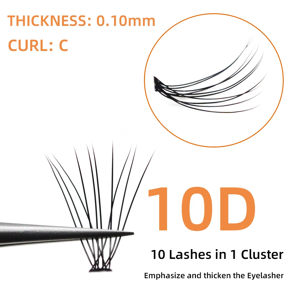 1box/60 Bundles,10D 0.1/0.07mm Thickness Individual Eyelash Extensions eyelashes Cluster Lashes, Natural False Eyelashes Bundles