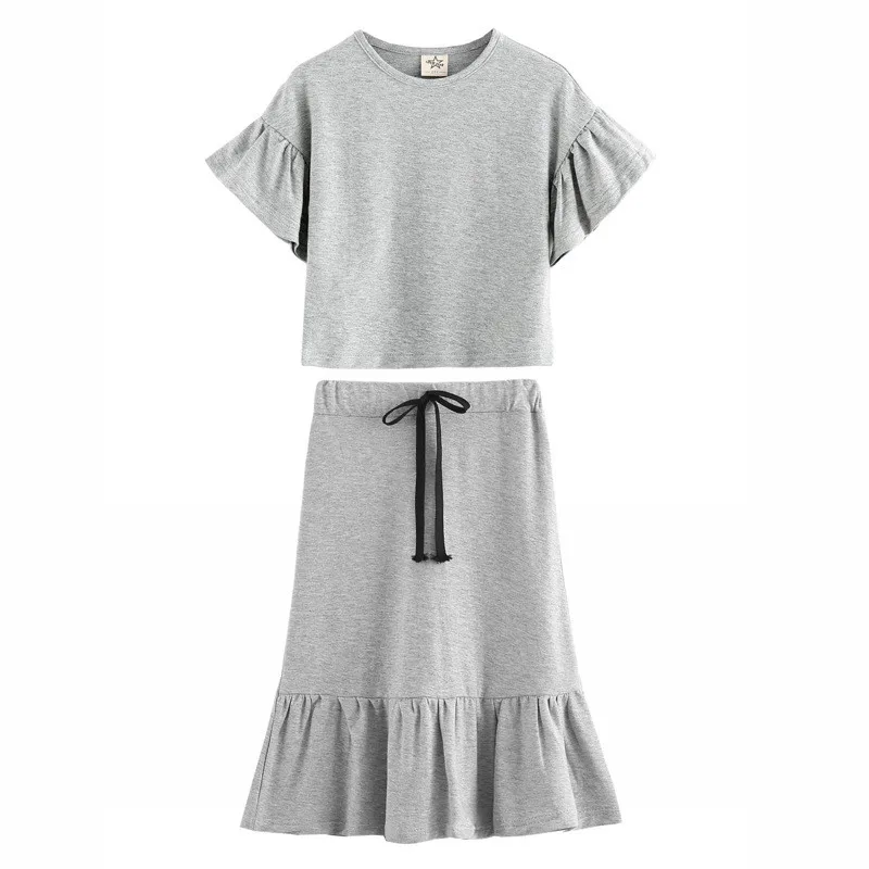 Футболка с оборками и юбка для девочек 3 12 лет|Комплекты одежды девочек| |