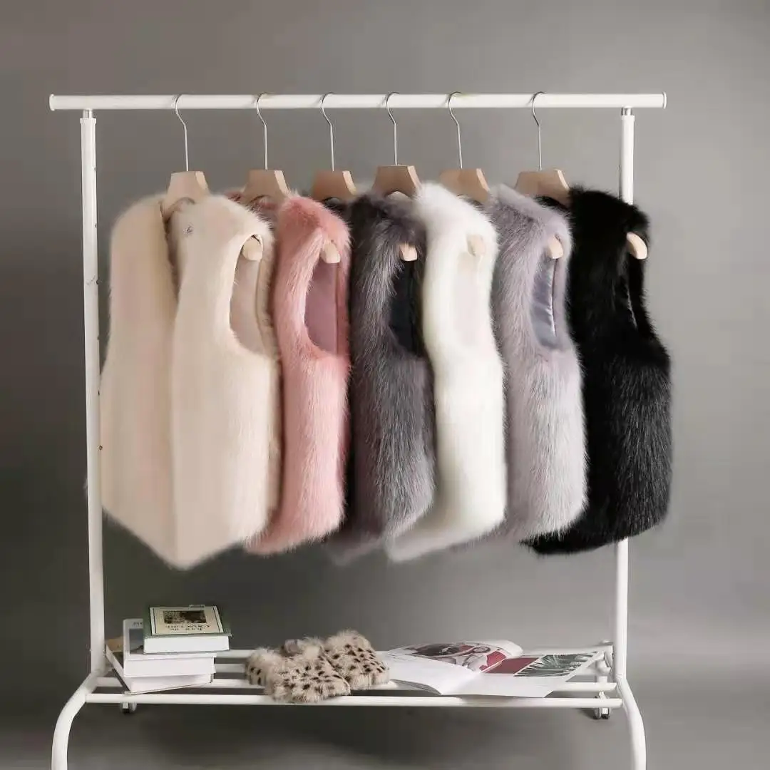 

Fur Vest Women Short Outerwear 2021 New Autumn Winter Imitation Rabbit Fur Vest Female Fashion Warm Plush Waistcoat Ladys Jacket