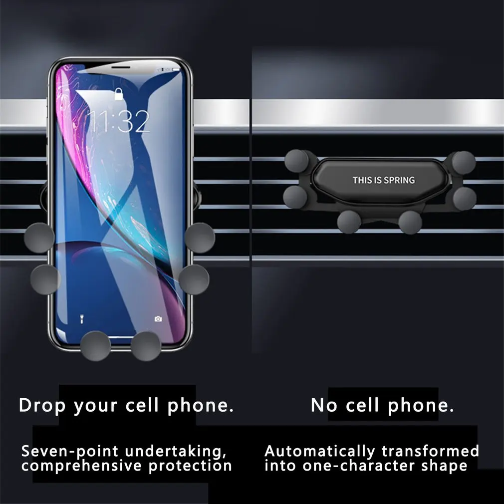 

Gravity Car Holder For Phone in Car Air Vent Clip Mount No Magnetic Mobile Phone Holder GPS Stand