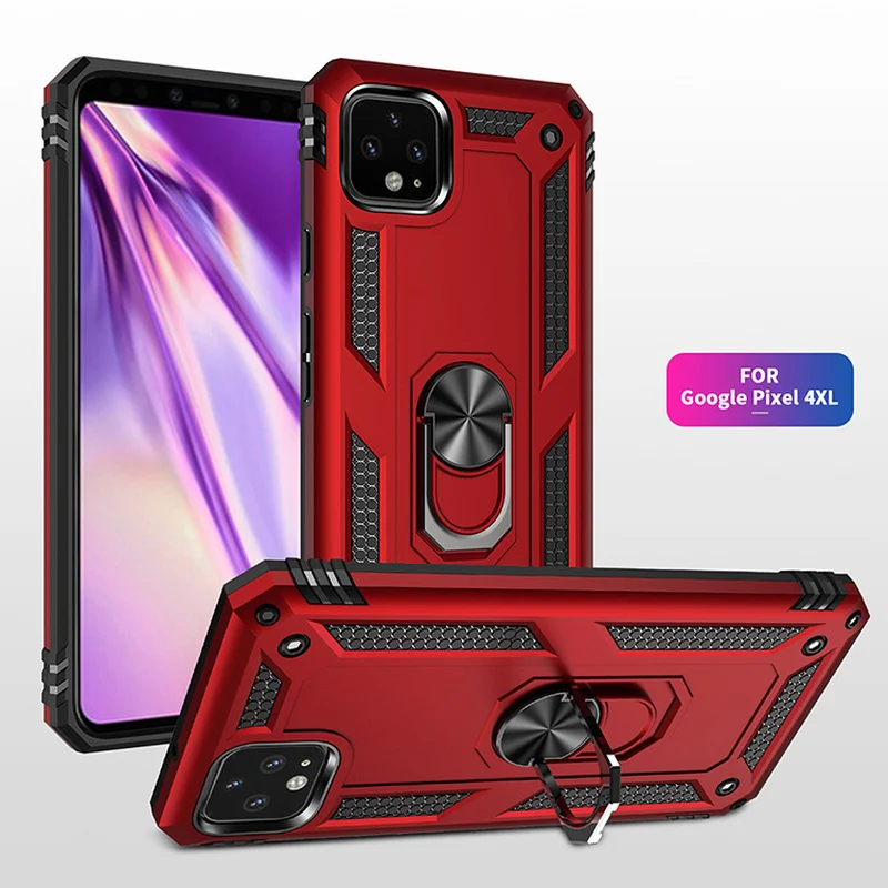 Сверхмощный Прочный чехол для Google Pixel 3A XL 4XL с металлическим кольцом держателем