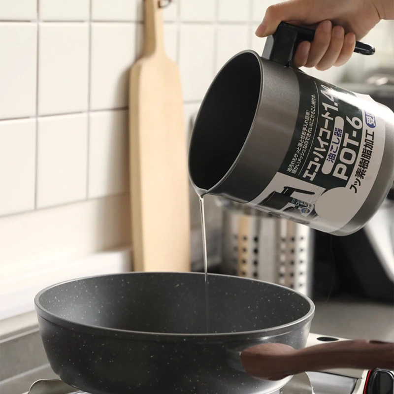 

Stainless Steel Oil Strainer Bacon Grease Storage Container with Removable Fine Filter With Lid Oil Bottle Kitchen H88F