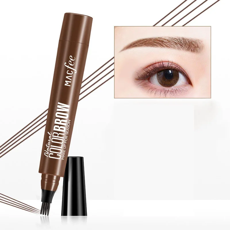 

Macfee Four-claw Eyebrow Waterproof Natural Eyebrow Pen Tint Fork Tip Eyebrow Tattoo Pencil Long Lasting Easy To Use Cosmetic
