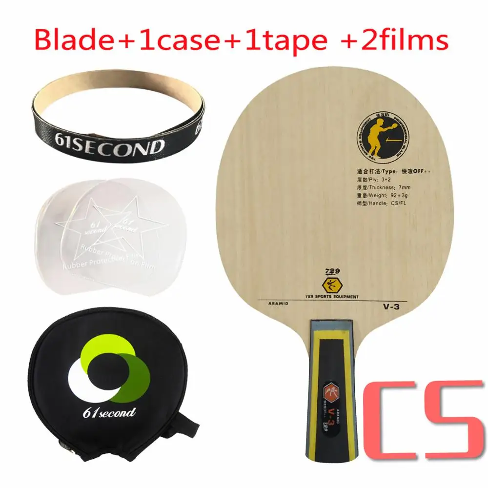 CS with Y 1 case RITC 729 V-3 Дружбы(V3, V 3) деревянный арилат-углерод OFF++ углеродное лезвие для настольного тенниса для ракетки для пинг-понга - Цвет: CS with Y 1 case