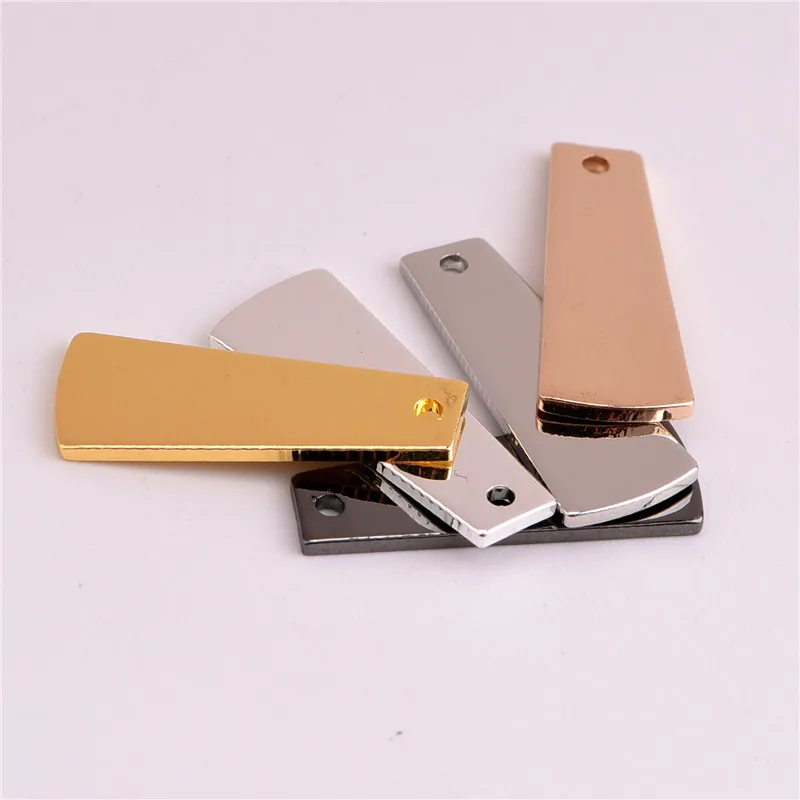 Блестящие трапециевидные одиночные медные Подвесные серьги в форме