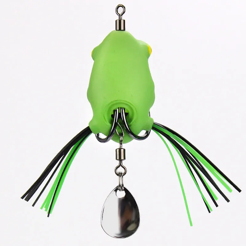 

5pcs 3.2cm/5.5g Soft Frog Coccinella Metal Spoon Lure Bait High Carbon Steel Hook Top Water Floating Swimbait