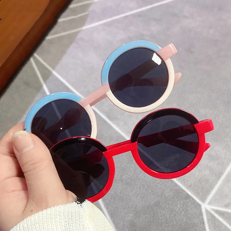 

2021 Vintage Simple Round Frame Kids Sunglasses Fashion Cool Mirror Children Sun Glasses Boys Girls Baby Eyewear Gafas Hombre