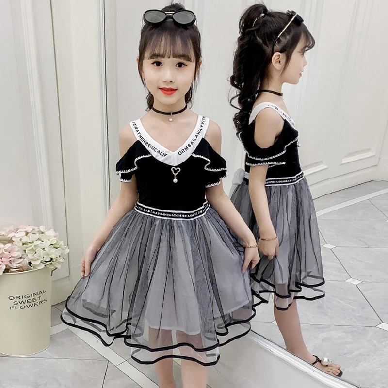 

Girls Dress Strapless Summer Dress For Girls 2021 Casual Girls Party Princess Dresses Kids Teen Clothes 4 6 7 8 9 10 11 12 Years