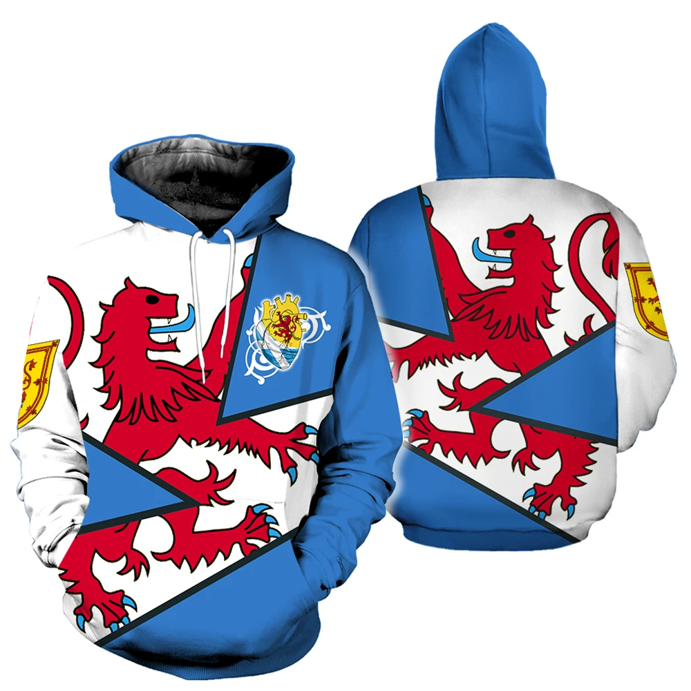 

New Fashion Mens Hoodies Scotland Lion 3D Printed Sweatshirts Harajuku Style Casual Unisex Jacket