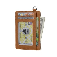 ike marti rfid card holder genuine leather wallet credit id card holder slim purse money case for men women 2021 fashion bag