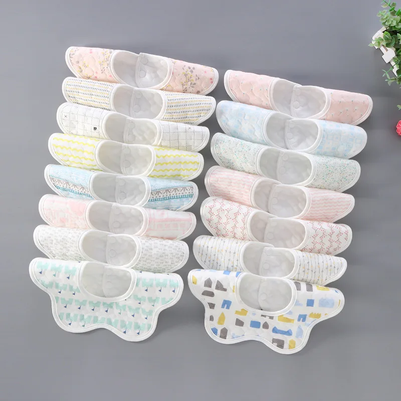 

Baby Bibs Round Scarf Cotton Print Child Bandana Bib Newborn Slabber Absorbent Cloth Feeding Drooling Saliva Towel Babies Stuff