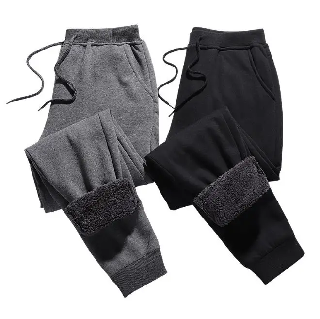 Брюки мужские зимние с начесом флисовая Толстая кофта повседневные Прямые