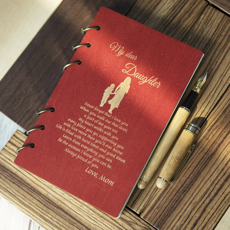 Деревянный блокнот A6 с гравировкой бумажный дневник на заказ товары для недель