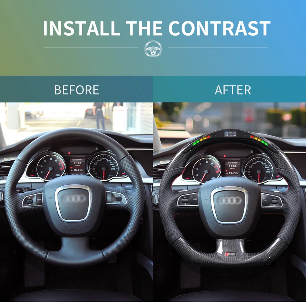 

2021 New Hot Sale Carbon Fiber LED Sports Steering Wheel For Audi S4 A5 2008-2010 Models