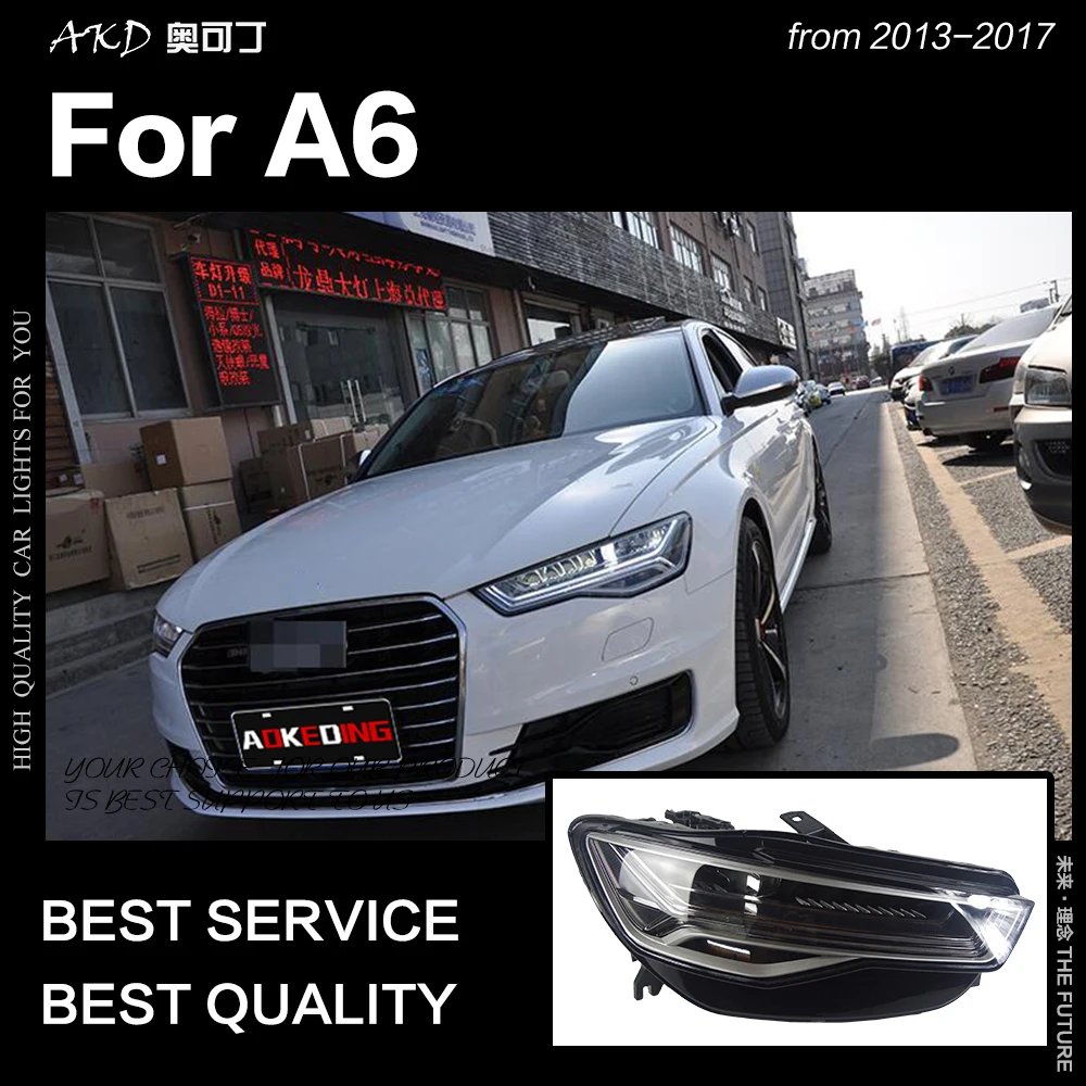 AKD Стайлинг автомобиля для A6 фары 2012 2018 модернизация A6L все светодиодный ные DRL