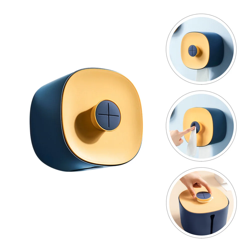 

Toilet Tissue Holder Tissue Storage Case Wall Mount Tissue Storage Box (Blue)