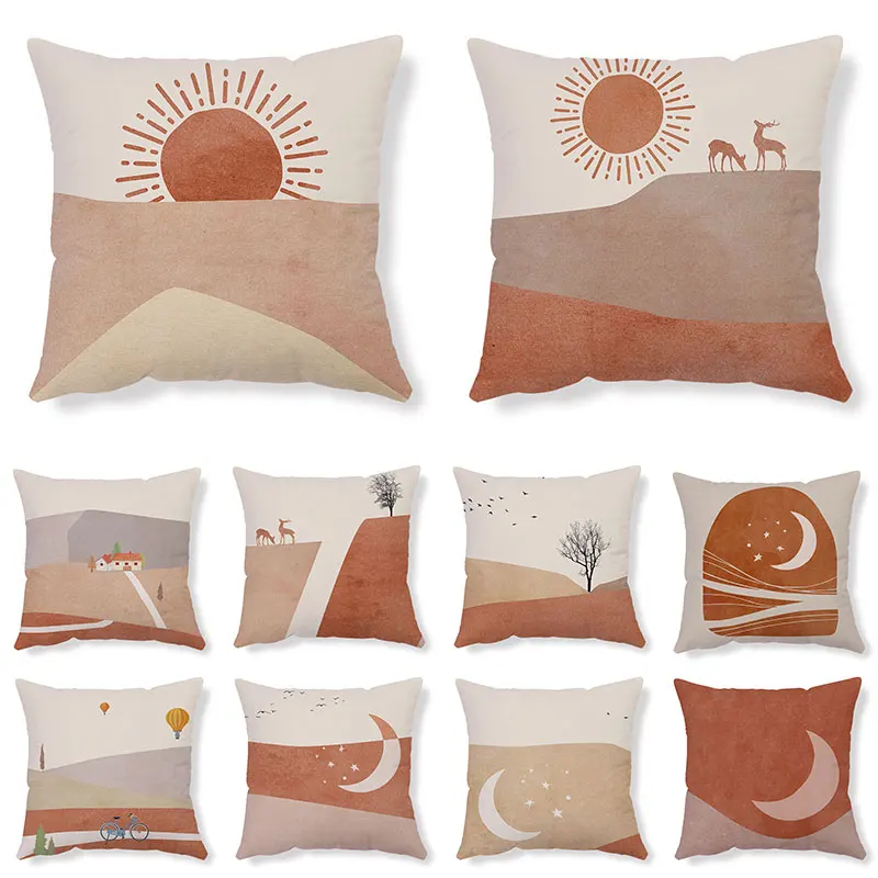 

Popular Style Plush Square Cushion Cover Star Moon Pattern Pillowcases for Home Decor Plant Throw Pillow Cover 45x45cm