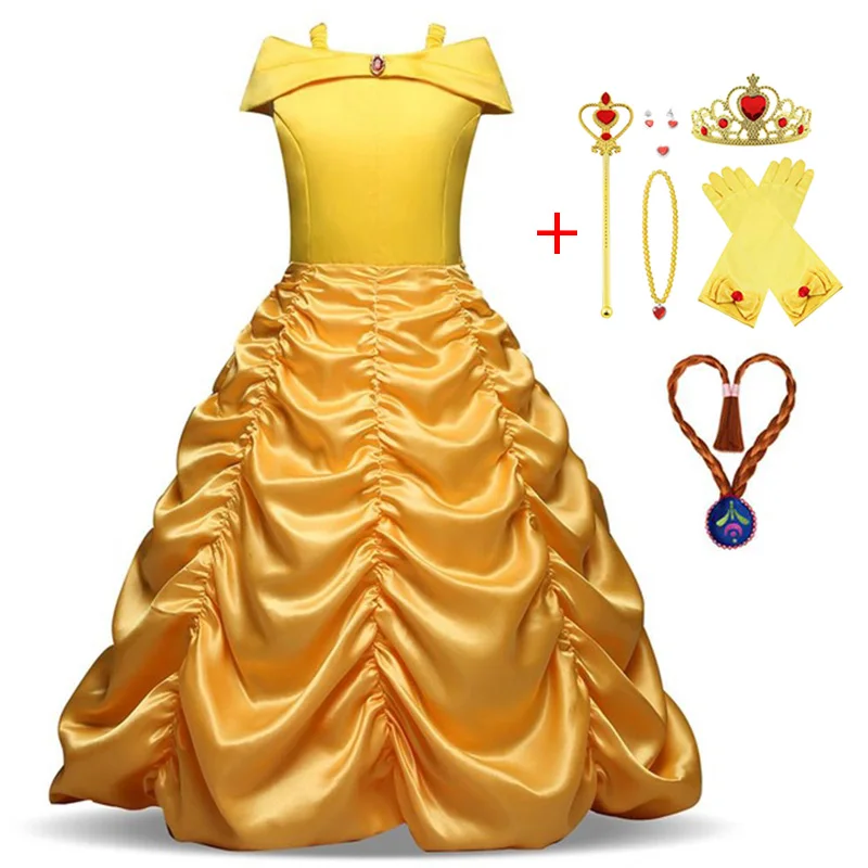 

Girls Dress Summer Kids Cosplay Belle Princess Dresses For Girls Christmas Party Dress Birthday Children Clothing 3 8 9 10 Years