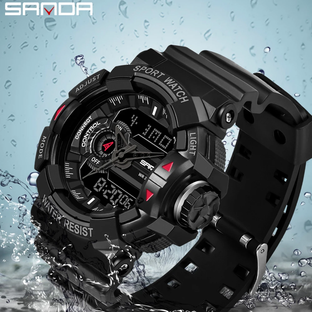 Часы наручные SANDA Мужские Цифровые спортивные водонепроницаемые