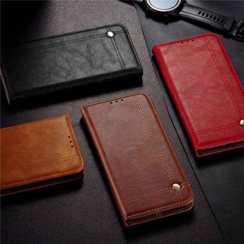 

Luxury Business Flip Wallet Skin Case For Samsung Galaxy S30 S21 S20 S10 S9 S8 UItra Lite Note 10 9 Plus Invisible Bracket Cover