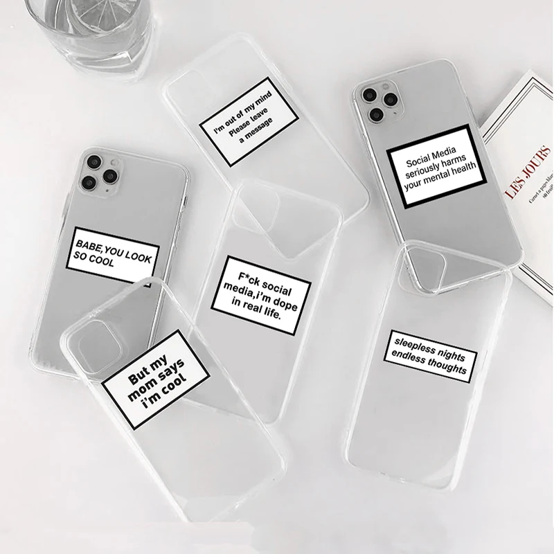 Clear Cases For Samsung Galaxy A52 A32 S21 S20 FE S10e S10 Plus Ultra Lite A02 A72 A50 A30S A71 A70 A7 2018 Label Letter Fundas