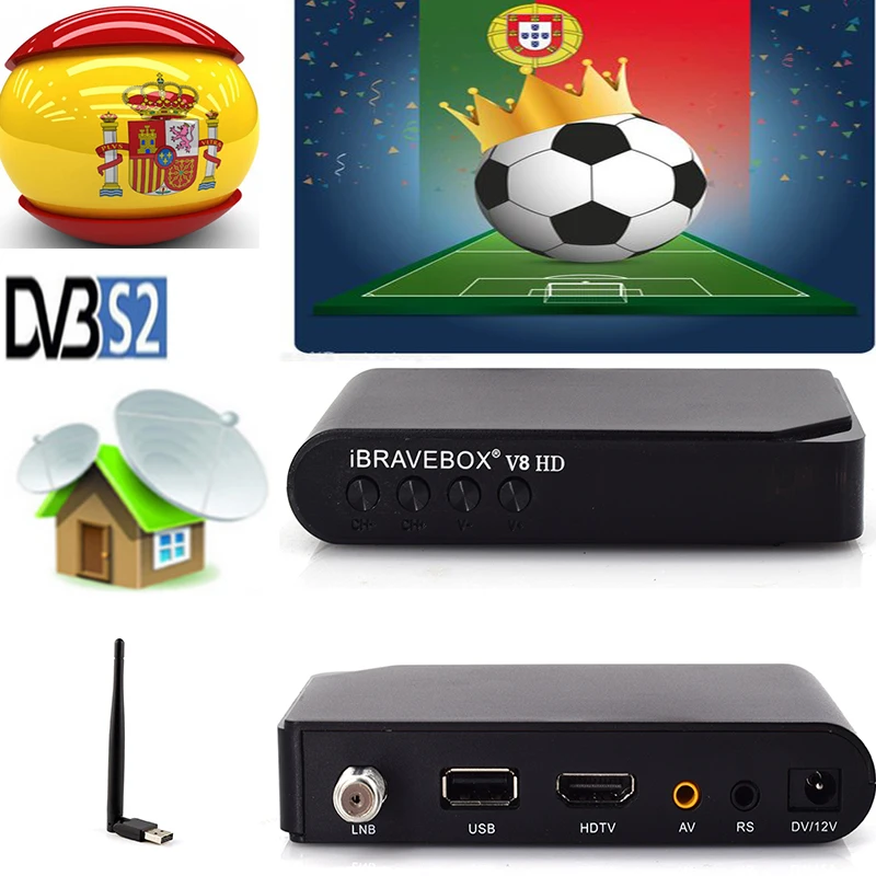 Спутниковый ТВ ресивер V8s HD DVB-S2 Full HD 1080P приемник ТВ por satélite+ wifi Anttena espauna Brasil tv sintonizad