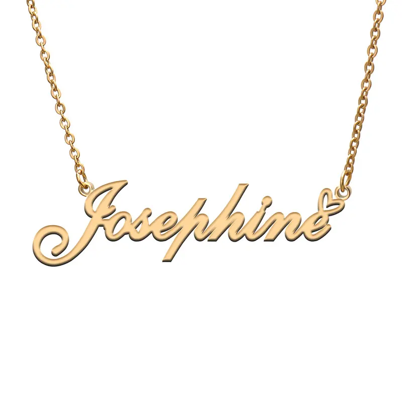 

Love Heart Josephine Name Necklace for Women Stainless Steel Gold & Silver Nameplate Pendant Femme Mother Child Girls Gift