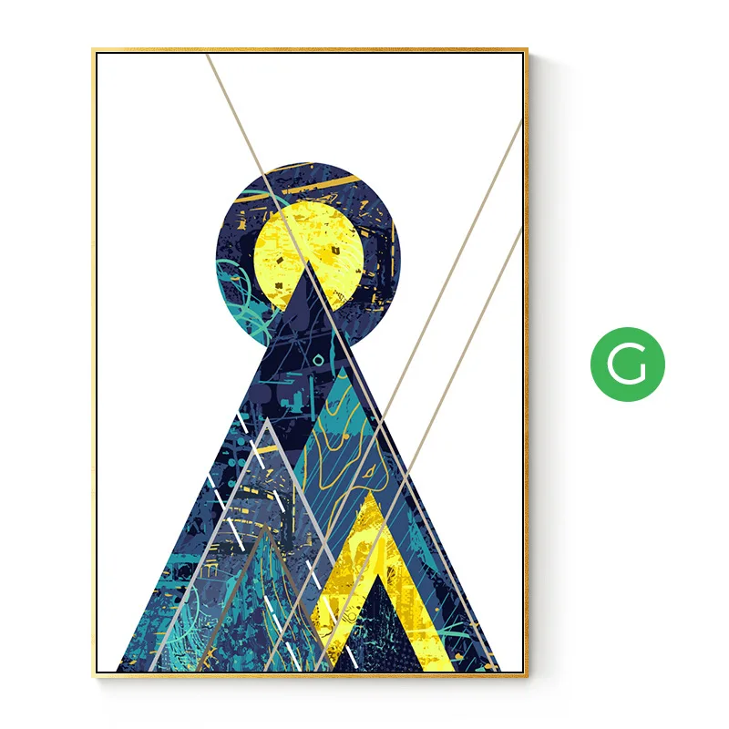 Абстрактный геометрический пейзаж постеры с распылителем желтого Солнца Луны