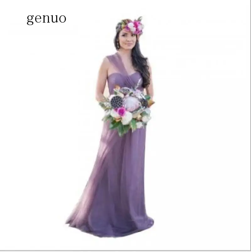 

Elegant Floor-Length Sleeveless Bohemian Mesh Strapless Purple Dresses Woman Party Night Bandage Dress Women Party Dress