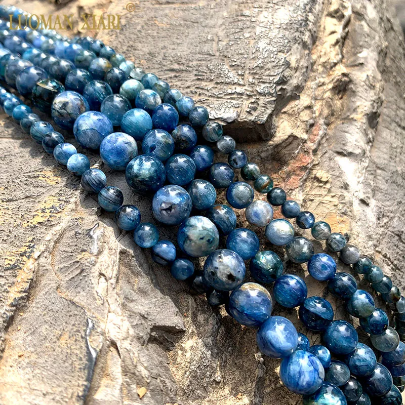 

Fine Rare AAA 100% Natural Kyanite Gemstone Round Stone Beads For Jewelry Making DIY Bracelet Necklace 5/6/7/8/10MM