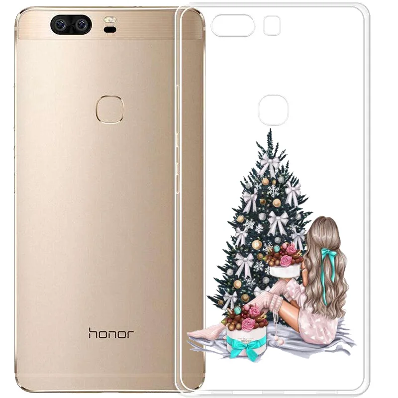 Зимний Рождественский мягкий прозрачный силиконовый чехол для телефона с Санта