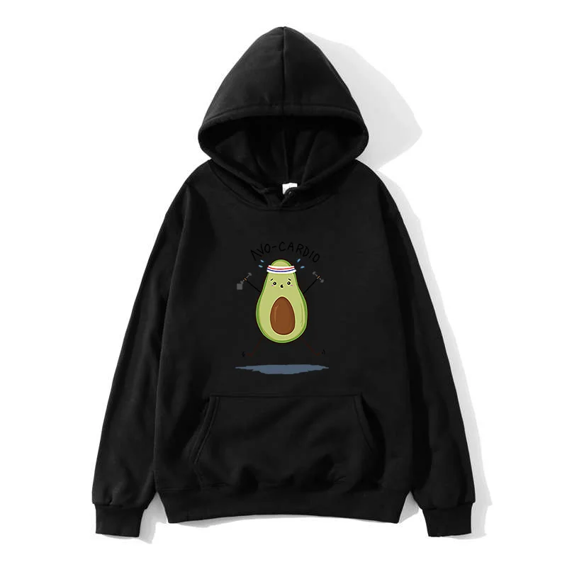 Avocado Hoodie New Fashion Small Fresh 90s Female Vegetarian Kawaii Cartoon Harajuku Cute Sweatshirt Warm Ulzzang Graphic Hoodie