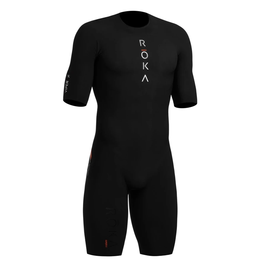 ROKA summer mens cycling skinsuit trisuit triathlon cycling jersey ciclismo swimming running MTB bike clothing non-slip webbing - Цвет: Красный