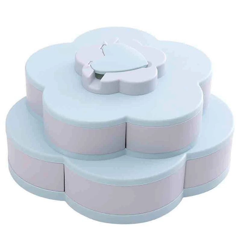 Модная двухслойная вращающаяся коробка для закусок контейнеры цветочный дизайн