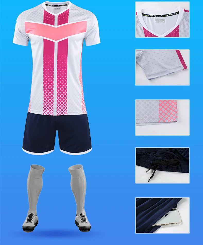 

Breathable Football 2021 Men's Soccer Jerseys Set Boys Women Running Training Uniforms Adult Team Blank Sportswear Clothes Print