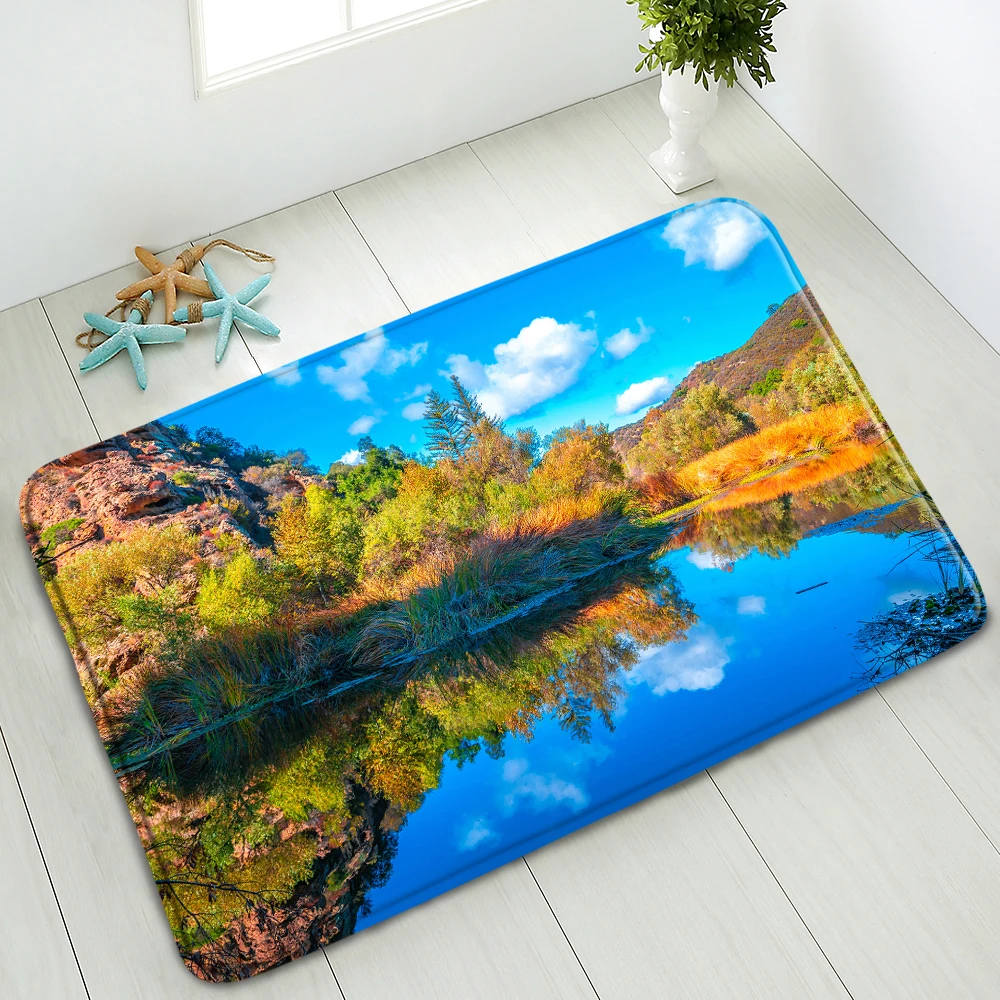 

Landscape Natural Scenery Bath Mat Bathroom Non-Slip Carpet Kitchen Floor Mats Living Room Bedroom Door Pad Home Decor Washable