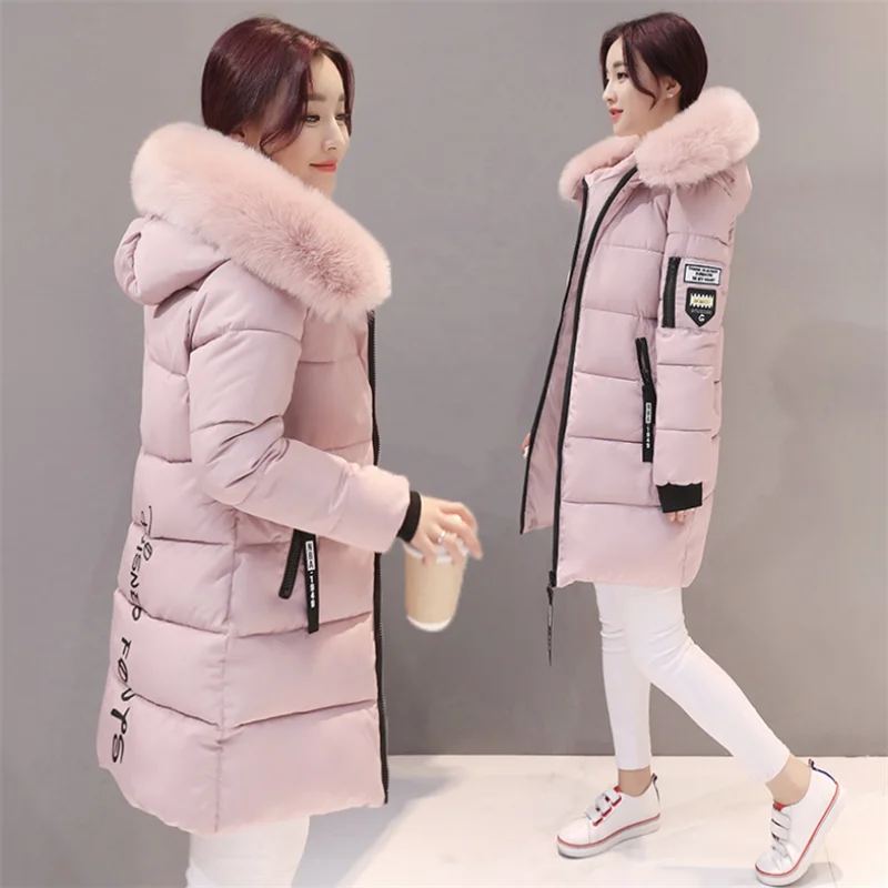 Parka Women 2021 Winter Coats Long Cotton Casual Fur Hooded Jackets Women Thick Warm Winter Parkas Female Overcoat Coat