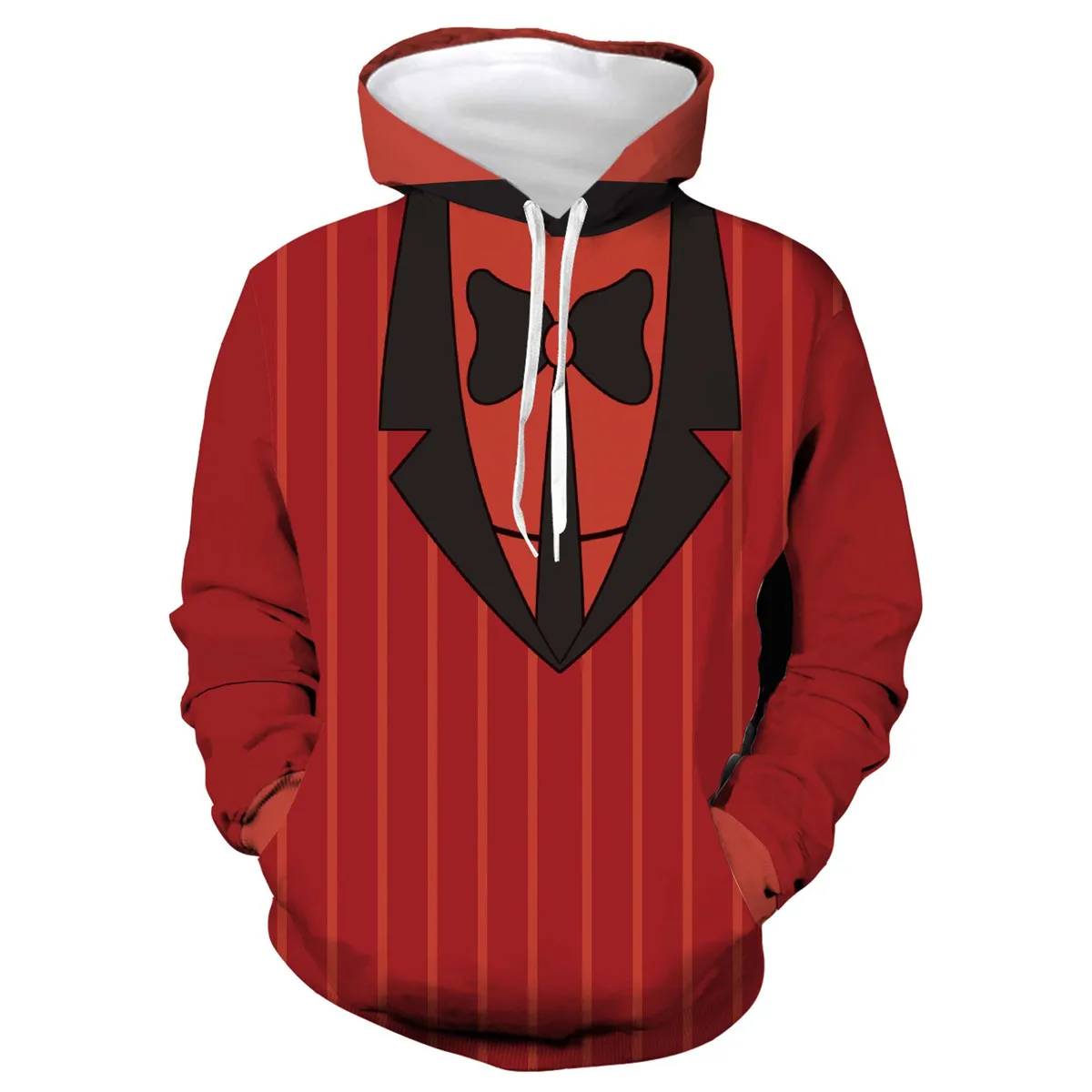 

Family Long Sleeve Hooded 3D Print Hazbin Hotel Series Color Patchwork Plus Size 5XL Pullover Hoodies Cosplay Sweatershirts