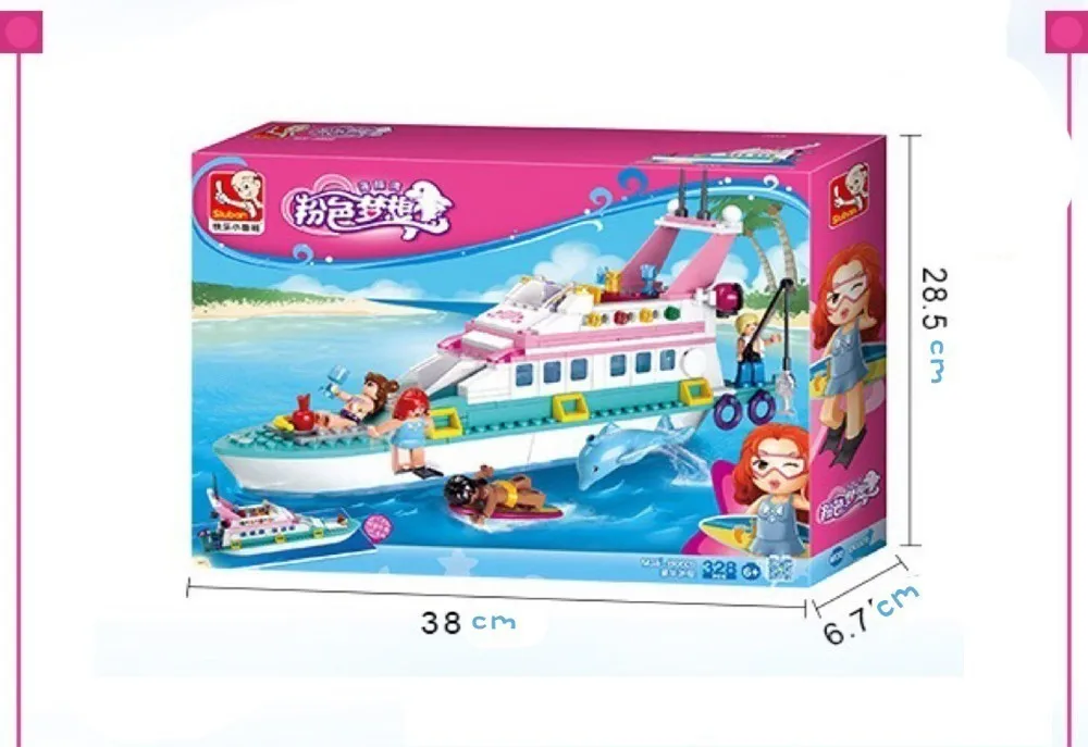 Sluban B0609 323 шт девушка крейсер дельфин модель строительный блок кирпичи совместимые Lme наборы классические обучающие игрушки для хобби