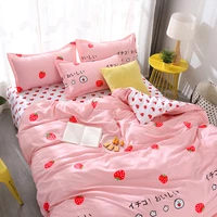 34pcs bedding set pink strawberry fashion bed sheets queen size luxury bedding set bed sheet sets duvet cover set king size