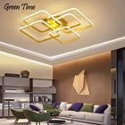 Приложение и пульт дистанционного управления затемнения светодиодные люстры для гостиной Спальня столовая люстра внутреннего освещения Алюминий потолочный светильник 110V 220V