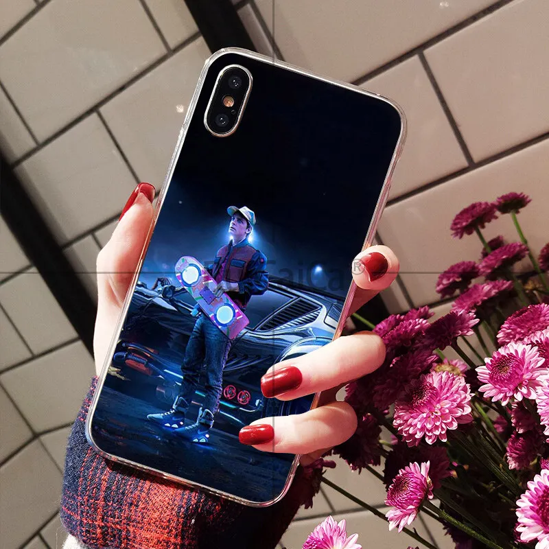Ruicaica Назад в будущее делореан время Coque Оболочка Чехол для телефона iPhone X XS MAX 6 6s 7