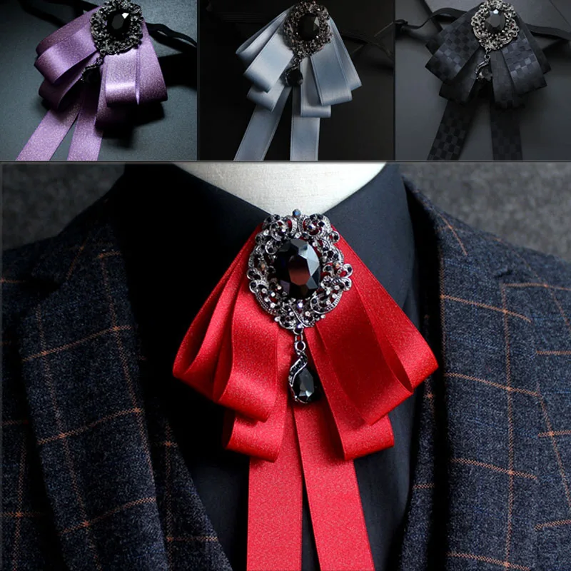 Мужской галстук-бабочка в британском стиле черный ретро для свадьбы банкета