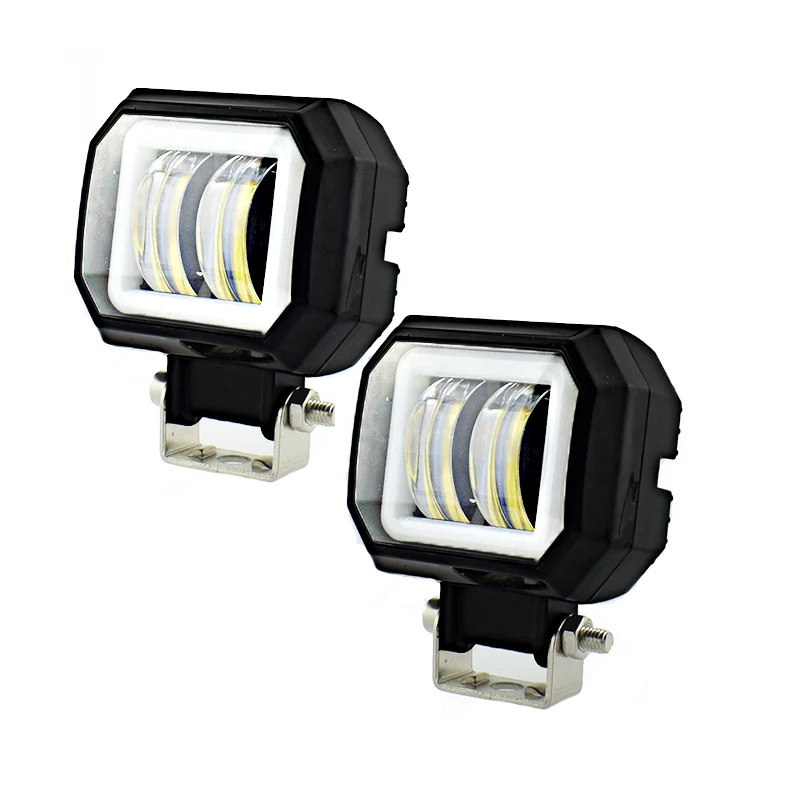 2pcs square Вспомогательное освещение для мотоцикла 12 В Светодиодный точечный светильник 20 Вт супер яркий противотуманный Точечный светильник ангельские глазки лампа Автомобильные фары аксессуары - Цвет: 2pcs square