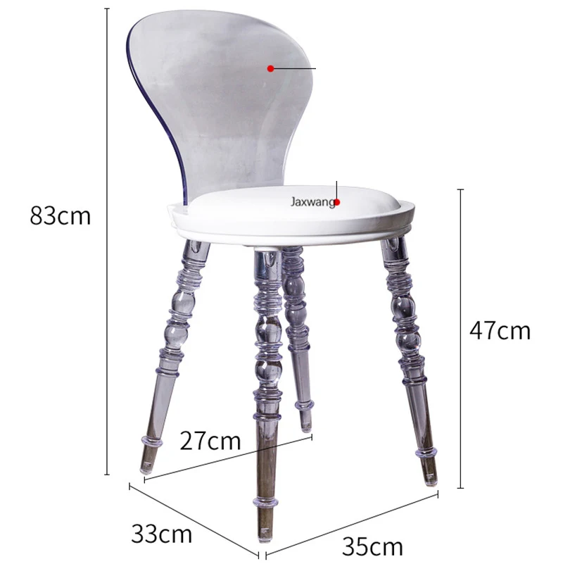 

Nordic Dining Chair Home Small Ins Apartment Plastic Balcony Modern Fashion Transparent Dressing Leisure Acrylic Dining Chairs
