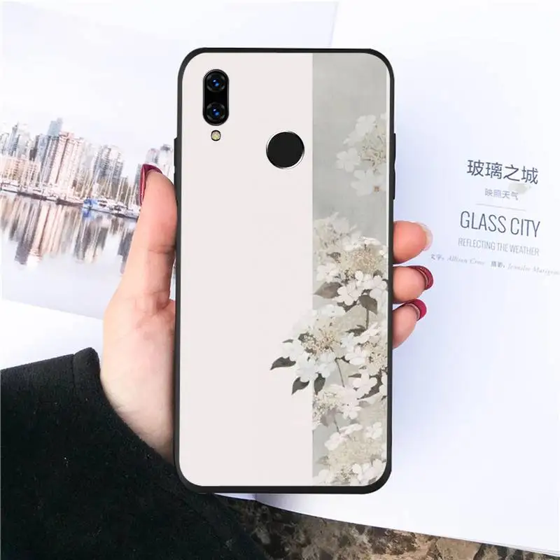 

Chinese style Flower Phone Cases For Huawei honor Mate P 10 20 30 40 Pro 10i 9 10 20 8 x Lite Luxury brand shell funda coque