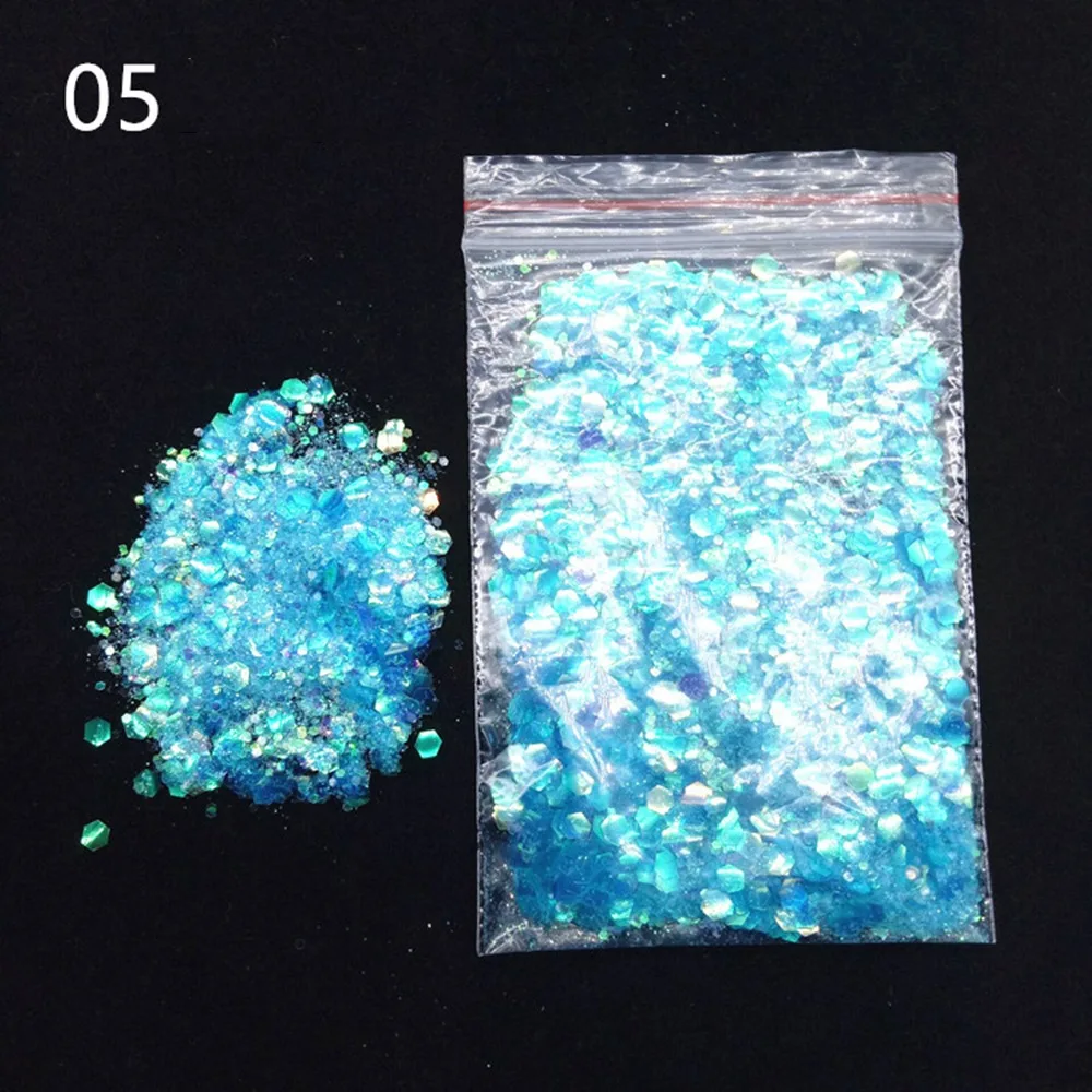 

Holographic Mixed Hexagon Shape Chunky Nail Glitter Silver Sequins Laser Sparkly Flakes Slices Manicure Nails Art Decoration