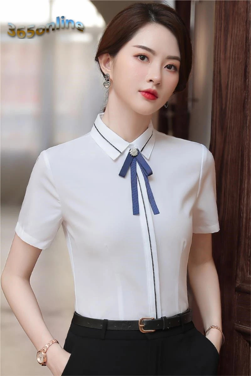 2020 модные элегантные летние блузки с коротким рукавом рубашки для женщин офисная